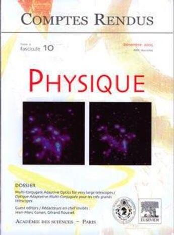 Couverture du livre « Comptes rendus academie des sciences physique tome 6 fasc 10 decembre 2005multiconjugate adaptive op » de Conan aux éditions Lavoisier Diff