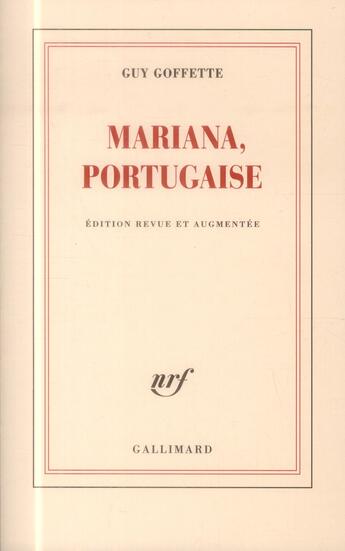 Couverture du livre « Mariana, Portugaise » de Guy Goffette aux éditions Gallimard