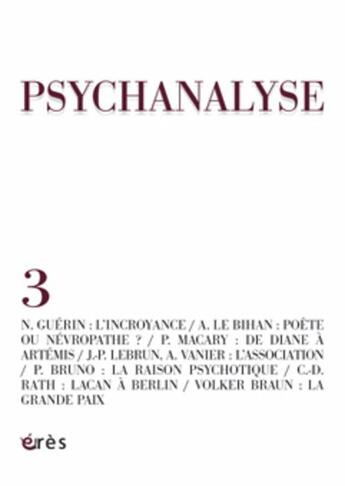 Couverture du livre « Psychanalyse 03 - mission perverse » de  aux éditions Eres