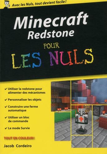 Couverture du livre « Minecraft redstone pour les nuls » de Jacob Cordeiro aux éditions First