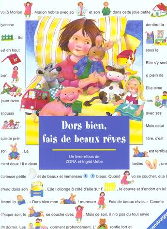 Couverture du livre « Dors bien fais de beaux reves » de Zora et Uebe aux éditions Ravensburger