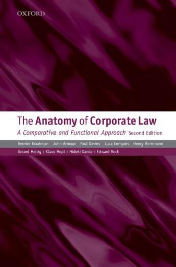 Couverture du livre « The Anatomy of Corporate Law: A Comparative and Functional Approach » de Hopt Klaus J aux éditions Oup Oxford