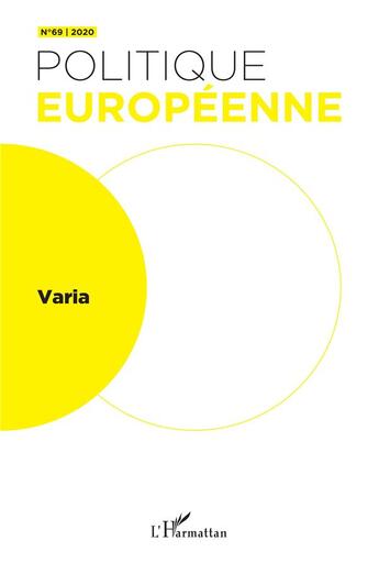 Couverture du livre « Varia - vol69 » de  aux éditions L'harmattan