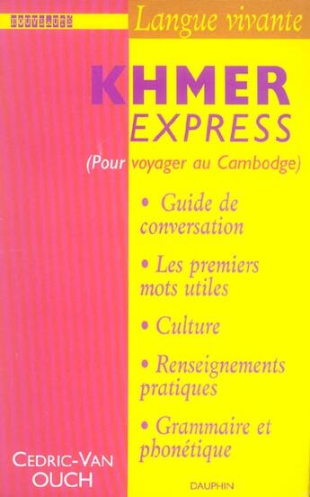 Couverture du livre « Khmer express » de Van Ouch Cedric aux éditions Dauphin