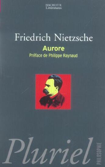 Couverture du livre « Aurore » de Nietzsche aux éditions Pluriel