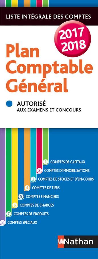 Couverture du livre « Plan comptable général (édition 2017/2018) » de  aux éditions Nathan