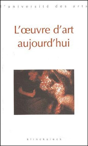 Couverture du livre « L'oeuvre d'art aujourd'hui » de  aux éditions Klincksieck