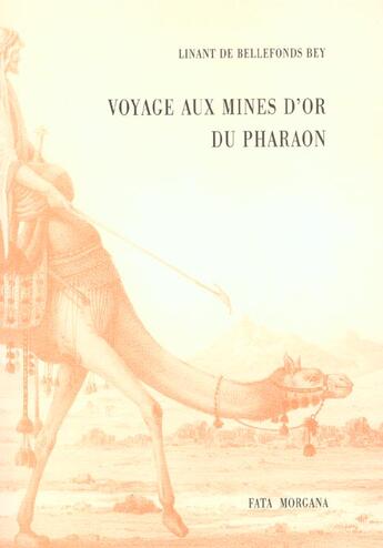 Couverture du livre « Voyage aux mines d or du pharaon » de De Bellefonds Bey aux éditions Fata Morgana