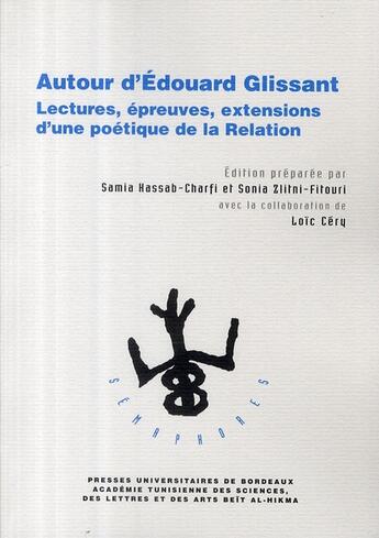 Couverture du livre « Autour d'edouard glissant » de  aux éditions Pu De Bordeaux