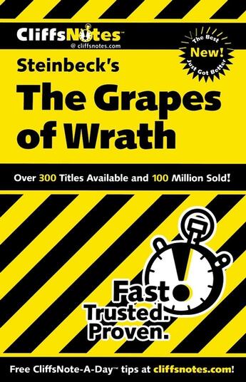 Couverture du livre « CliffsNotes on Steinbeck's The Grapes of Wrath » de Vlcek Kelly M aux éditions Houghton Mifflin Harcourt