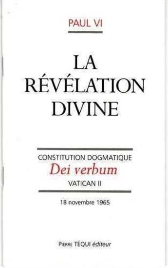 Couverture du livre « La revelation divine. - dei verbum » de  aux éditions Tequi