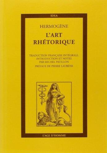 Couverture du livre « Art rhetorique (l') » de Hermogene aux éditions L'age D'homme