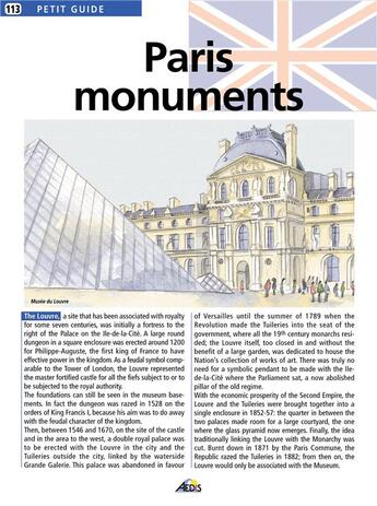 Couverture du livre « Paris monuments » de  aux éditions Aedis