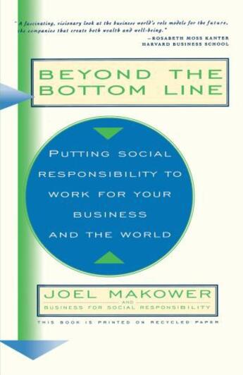 Couverture du livre « Beyond The Bottom Line » de Makower Joel aux éditions Touchstone