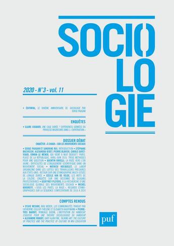 Couverture du livre « Sociologie 2020, n.3 » de  aux éditions Puf