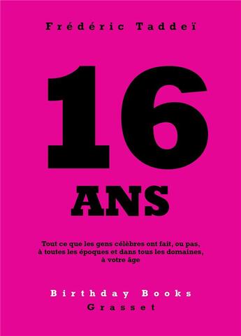 Couverture du livre « 16 ans » de Frederic Taddei aux éditions Grasset