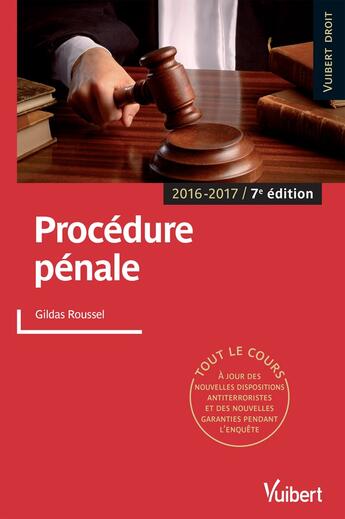 Couverture du livre « Procédure pénale (2016/2017) » de Gildas Roussel aux éditions Vuibert