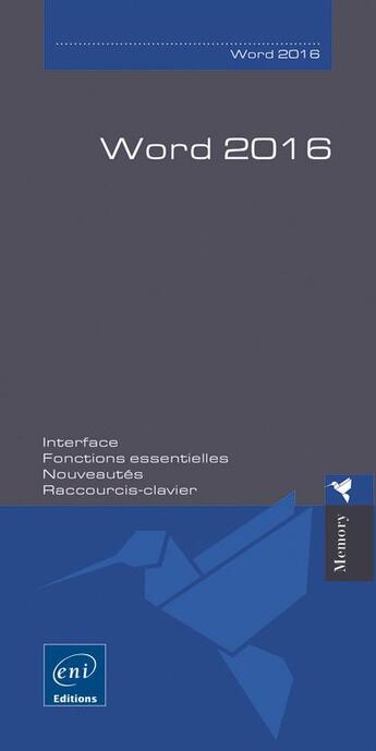 Couverture du livre « Word 2016 » de  aux éditions Eni