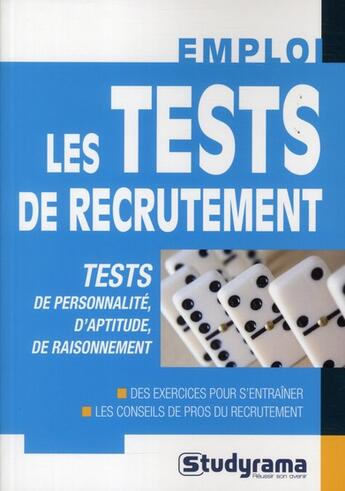 Couverture du livre « Les tests de recrutement » de  aux éditions Studyrama