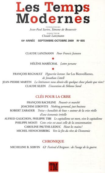 Couverture du livre « Clés pour la crise ; chronique (septembre-octobre 2009) » de  aux éditions Gallimard