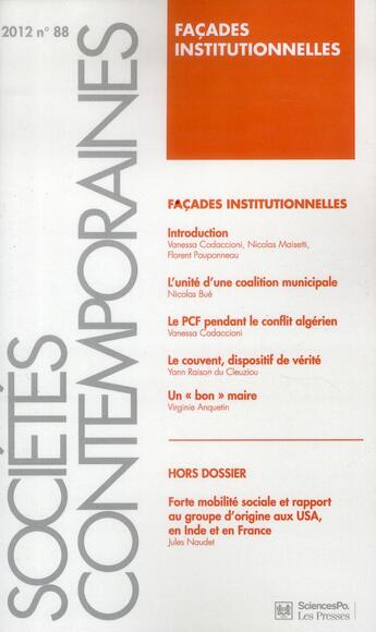 Couverture du livre « Societes contemporaines 88 » de  aux éditions Presses De Sciences Po