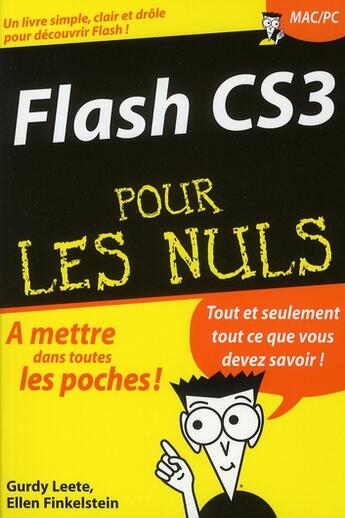 Couverture du livre « Flash CS3 pour les nuls » de Ellen Finkelstein aux éditions First Interactive