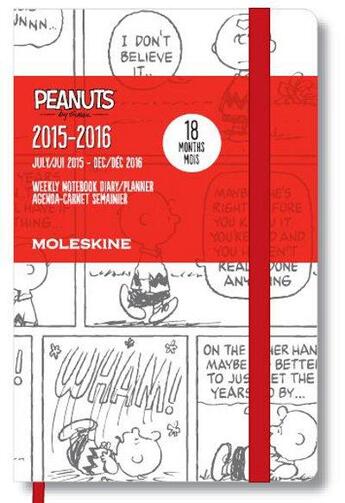 Couverture du livre « Agenda 18m semainier peanuts 2015-16 poche blanc » de  aux éditions Moleskine