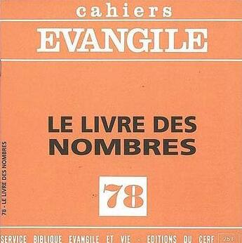 Couverture du livre « CE-78. Le Livre des Nombres » de Pierre Buis aux éditions Cerf