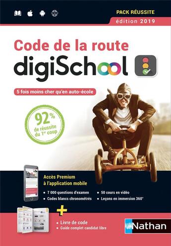 Couverture du livre « Code de la route digischool (édition 2019) » de  aux éditions Nathan