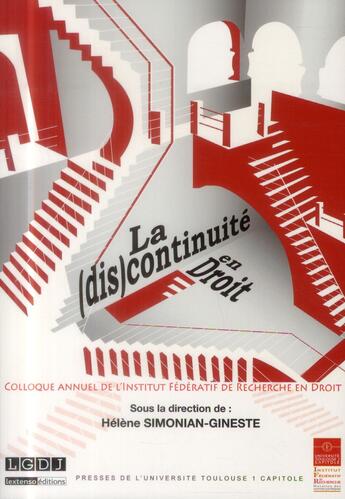 Couverture du livre « La (dis)continuite en droit - vol20 » de Simonian-Gineste H. aux éditions Ifr