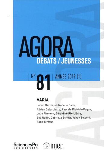 Couverture du livre « REVUE AGORA DEBATS JEUNESSES » de  aux éditions Presses De Sciences Po