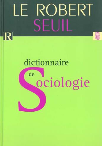 Couverture du livre « Dictionnaire de sociologie le robert / seuil » de Akoun/Ansart aux éditions Le Robert