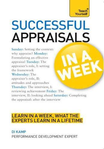 Couverture du livre « Successful Appraisals in a Week: Teach Yourself » de Kemp Di aux éditions Hodder Education Digital