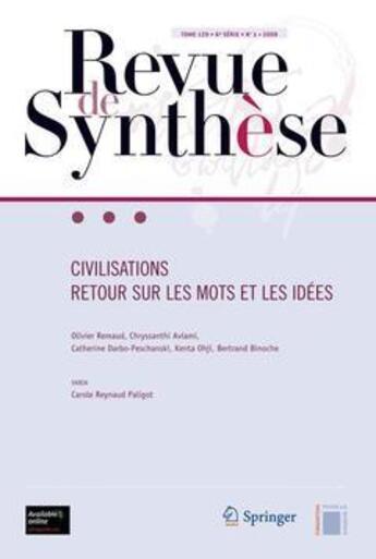 Couverture du livre « REVUE DE SYNTHESE : civilisations ; retour sur les mots et les idées » de Remaud et Avlami aux éditions Springer