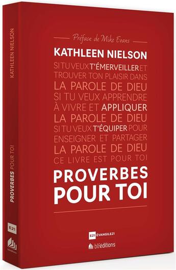 Couverture du livre « Proverbes pour toi » de Kathleen Nielson aux éditions Blf Europe