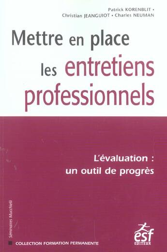 Couverture du livre « Mettre en place les entretiens professionnels » de Korenblit/Neuman aux éditions Esf