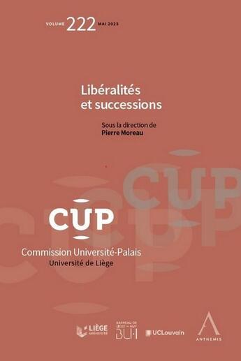 Couverture du livre « Libéralités et successions » de Pierre Moreau et Collectif aux éditions Anthemis