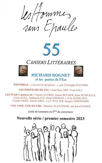 Couverture du livre « Les Hommes sans Épaules n°55, Dossier : Richard ROGNET & les poètes de l'Est » de Les Hommes Sans Epaules aux éditions Hommes Sans Epaules