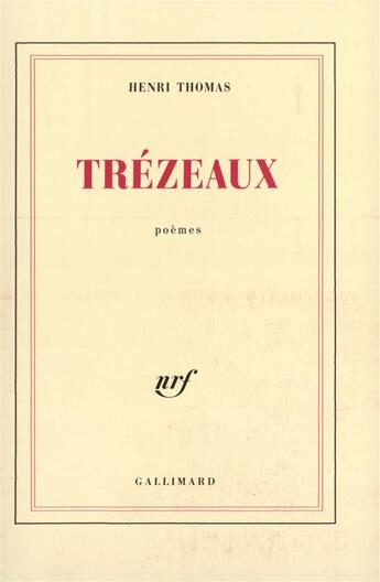 Couverture du livre « Trezeaux » de Henri Thomas aux éditions Gallimard