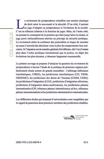 Couverture du livre « Le revirement de jurisrudence en droit international » de Guillaume Le Floch et Marie Lemey aux éditions Pedone