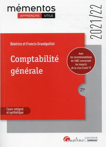 Couverture du livre « Comptabilité générale (édition 2021/2022) » de Beatrice Grandguillot et Francis Grandguillot aux éditions Gualino