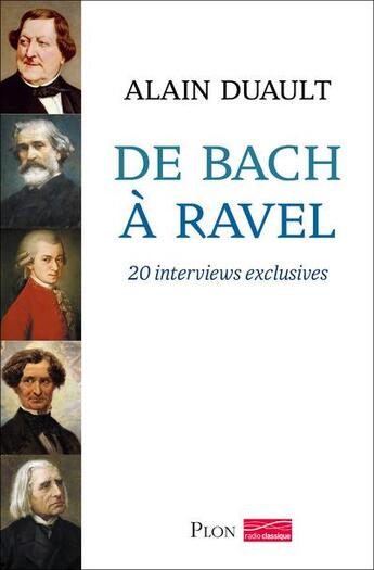 Couverture du livre « De Bach à Ravel ; 20 interviews exclusives » de Alain Duault aux éditions Plon