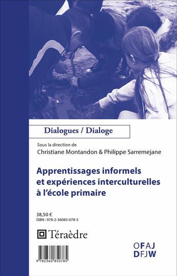 Couverture du livre « Apprentissages informels et experiences interculturelles a l'ecole primaire » de Montandon aux éditions Teraedre