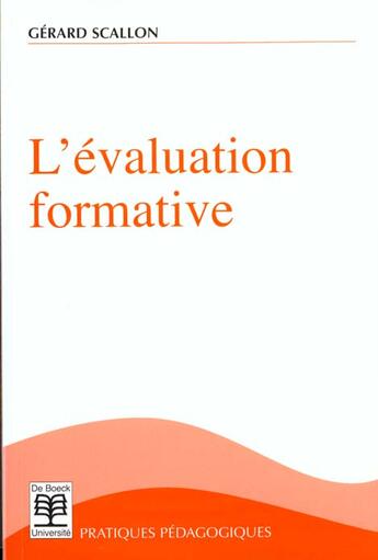 Couverture du livre « Evaluation formative » de Scallon aux éditions De Boeck