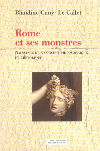 Couverture du livre « Rome et ses monstres » de Cuny-Le Callet B. aux éditions Millon