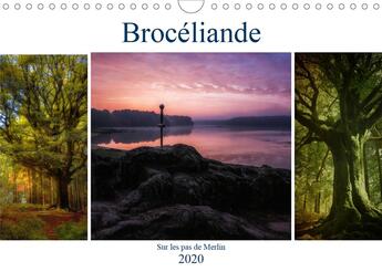 Couverture du livre « Broceliande sur les pas de merlin calendrier mural 2020 din a4 horizontal - broceliande sa magie ses » de Guillaume Domin aux éditions Calvendo