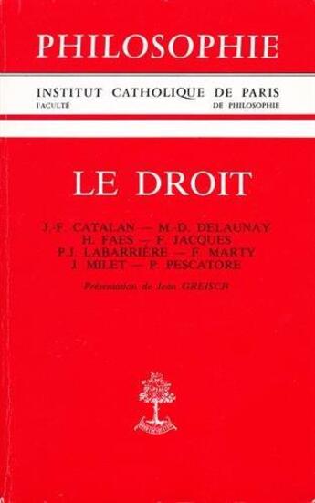 Couverture du livre « Le droit » de  aux éditions Beauchesne