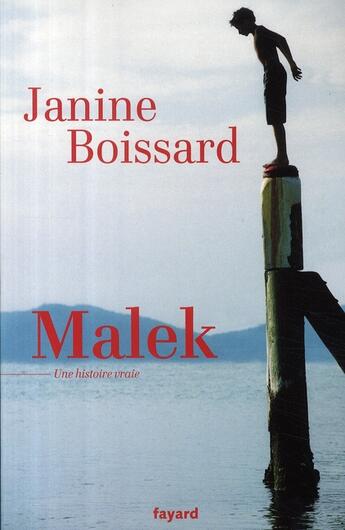 Couverture du livre « Malek ; une histoire vraie » de Janine Boissard aux éditions Fayard