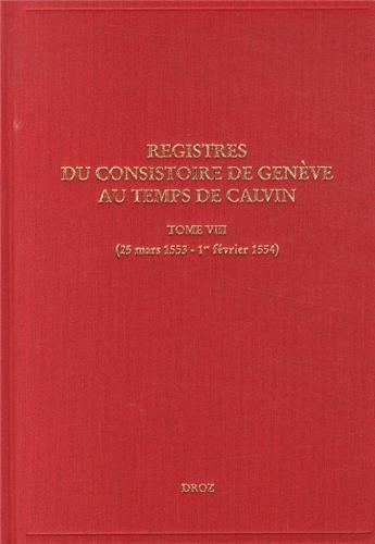 Couverture du livre « Registres du consistoire de geneve au temps de calvin » de Lee Palmer Wandel aux éditions Droz