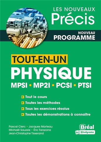 Couverture du livre « Tout-en-un physique MPSI, MP2I, PCSI, PTSI » de  aux éditions Breal